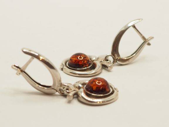 Серьги из серебра с Янтарём - 79
