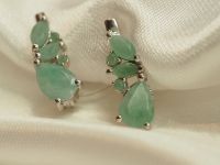 Серьги из серебра с бериллами-165