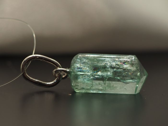 Серебряная подвеска с натуральным бериллом-685